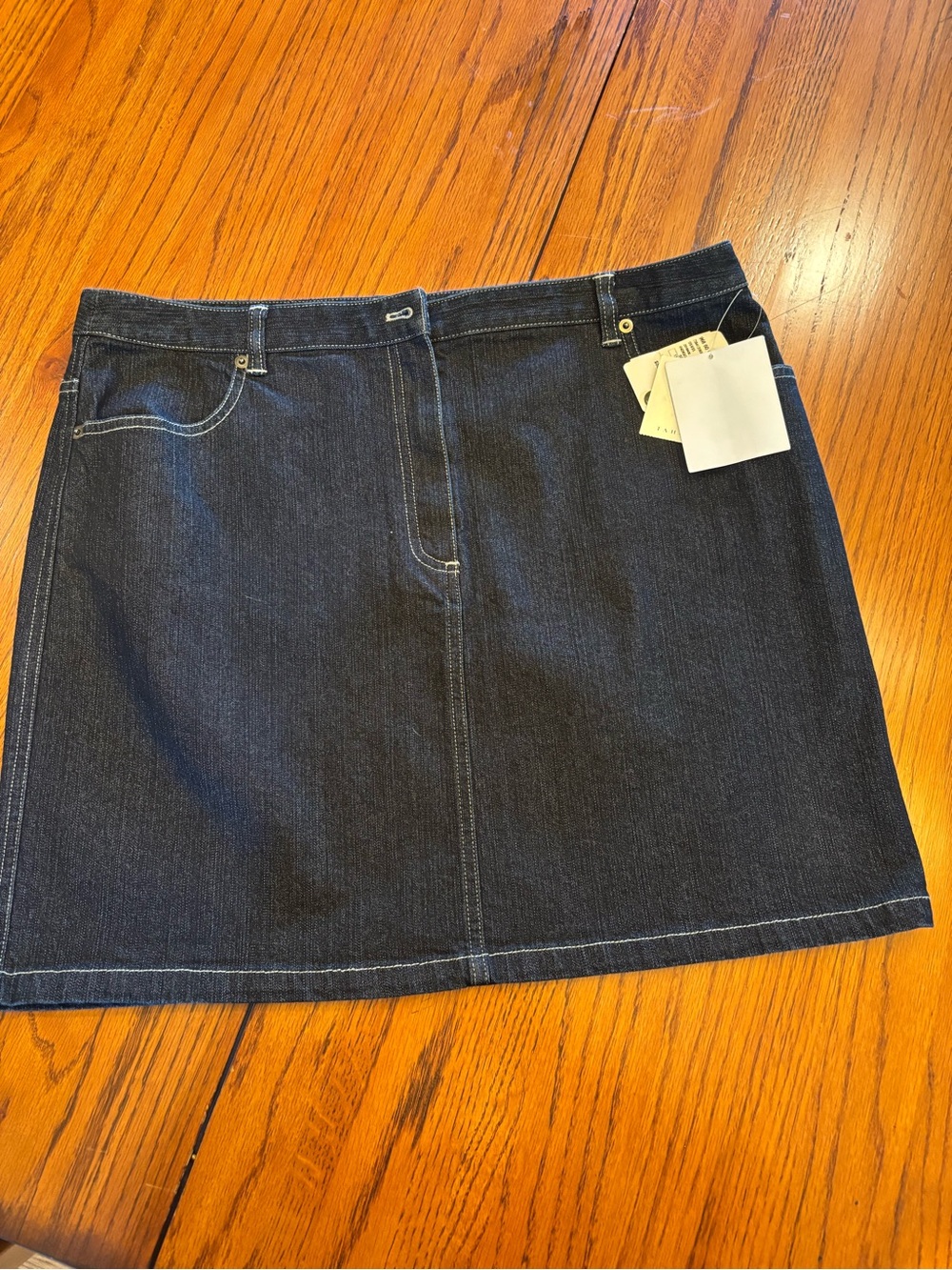 Saks Fifth Avenue Dark Blue Denim Mini Skirt